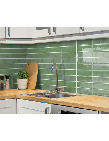 Azulejo autoadhesivo DEWOO 10 hojas 30.5x30.5cm verde