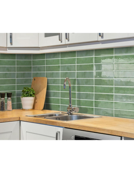 Azulejo autoadhesivo DEWOO 10 hojas 30.5x30.5cm verde