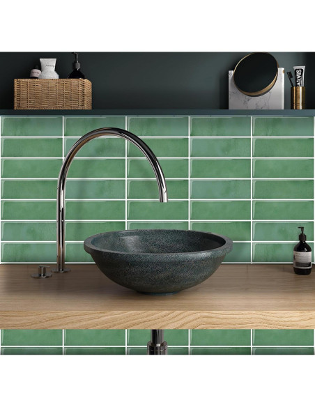 Azulejo autoadhesivo DEWOO 10 hojas 30.5x30.5cm verde