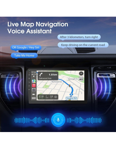 Estéreo de coche Haudio 10.1" Doble Din CarPlay Android Auto