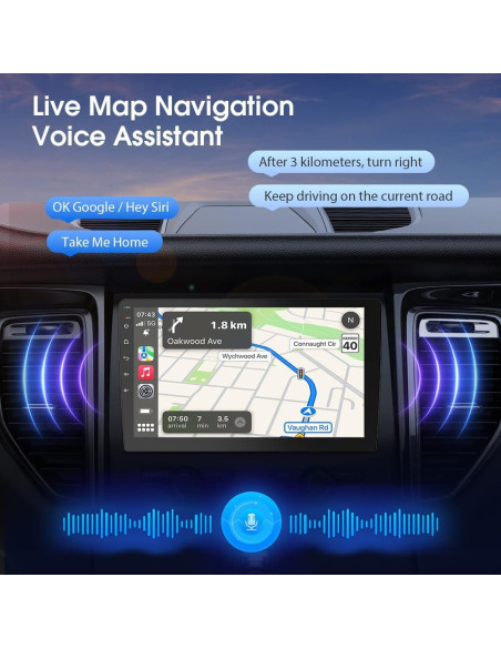 Estéreo de coche Haudio 10.1" Doble Din CarPlay Android Auto