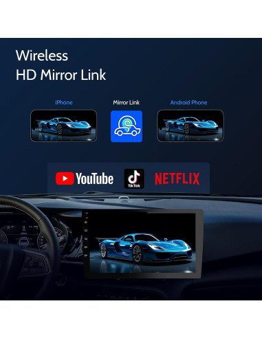 Estéreo de coche Haudio 10.1" Doble Din CarPlay Android Auto