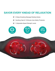 Masajeador de Espalda y Cuello GAXEZO Shiatsu 4D con Calor 2