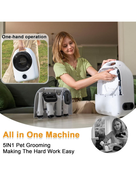 Kit Acicalamiento Mascotas Catboxy 2 en 1 Aspiradora y Secador