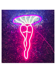 Luz de Noche LED Neón Hongo Dama Artlast 40x26cm USB