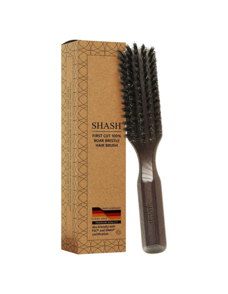 Cepillo de Cabello de Cerda de Jabalí SHASH 20.6x3.8cm Negro