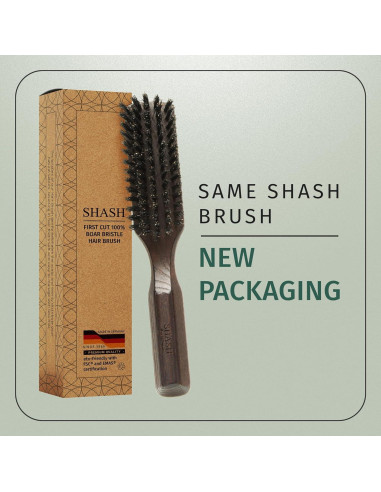 Cepillo de Cabello de Cerda de Jabalí SHASH 20.6x3.8cm Negro