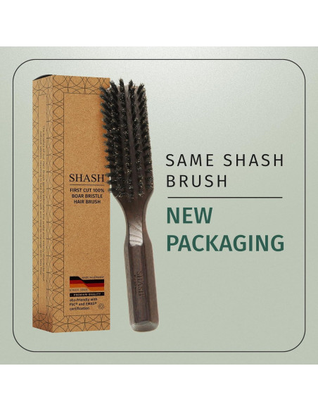 Cepillo de Cabello de Cerda de Jabalí SHASH 20.6x3.8cm Negro