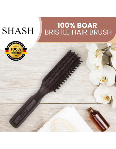 Cepillo de Cabello de Cerda de Jabalí SHASH 20.6x3.8cm Negro