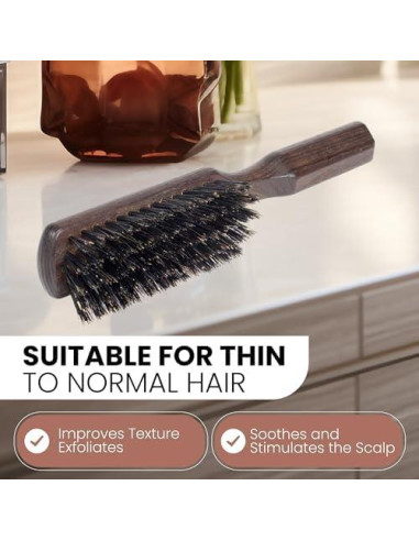 Cepillo de Cabello de Cerda de Jabalí SHASH 20.6x3.8cm Negro