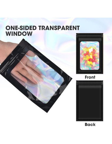 120 Bolsas Mylar Reutilizables Olores ODDIER 6.7x9.7cm Holográficas