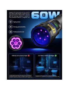 Linterna UV Recargable DARKBEAM B96 365nm 6xLED 60W 2