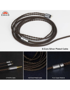 Cable de Audio OFC 8 Núcleos 2 PIN 2.5mm 1.22m okcsc 2