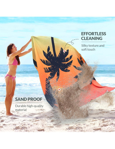 Manta de Playa Thallike Impermeable 200x210 cm con Almohada