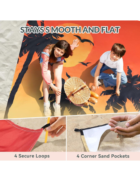 Manta de Playa Thallike Impermeable 200x210 cm con Almohada