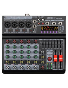 Mezclador de Audio BOMGE BMG-06A 6 Canales Bluetooth USB