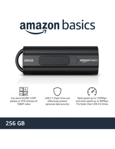 Unidad Flash USB 3.1 Amazon Basics 256GB Alta Velocidad 2