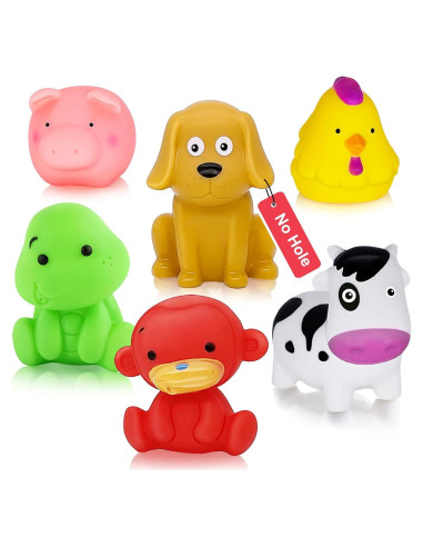 Juguetes de baño para bebés QLKYTALA - 6 animales coloridos