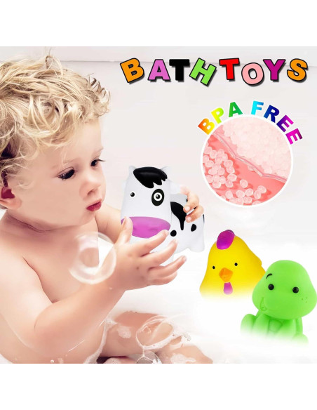 Juguetes de baño para bebés QLKYTALA - 6 animales coloridos