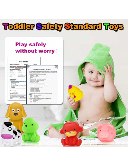 Juguetes de baño para bebés QLKYTALA - 6 animales coloridos