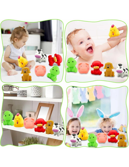 Juguetes de baño para bebés QLKYTALA - 6 animales coloridos