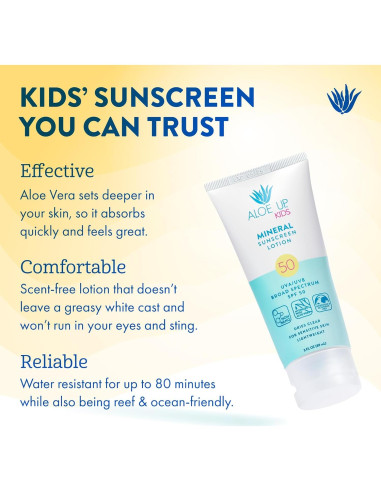Bloqueador Solar Mineral Aloe Up Kids SPF 50 - 85 g