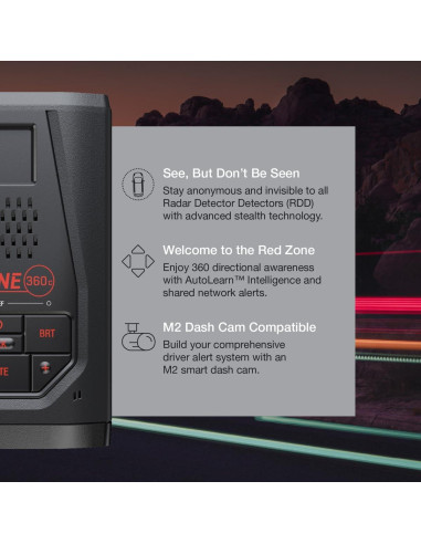 Detector de Radar Escort Redline 360c - Rango Extremo, Bluetooth, GPS