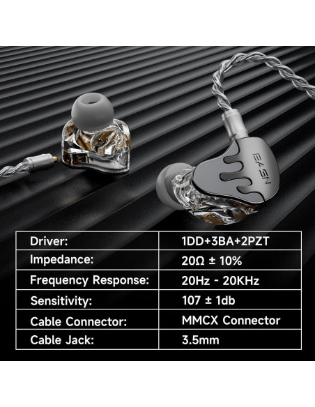 Auriculares In-Ear BASN BmasterX 6 HiFi con Aislamiento de Ruido