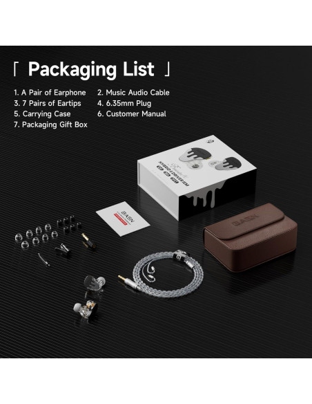 Auriculares In-Ear BASN BmasterX 6 HiFi con Aislamiento de Ruido