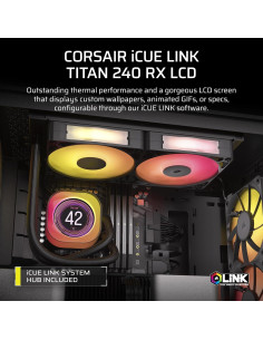 Enfriador de CPU CORSAIR iCUE Link Titan RX LCD 240mm AIO 2