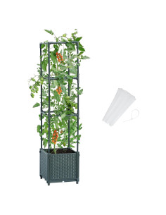 Caja de Plantas Elevada LINEX con Enrejado 15.1L Gris