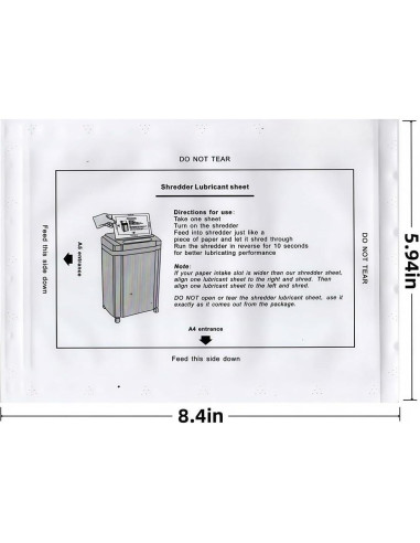 Hojas de Lubricante para Trituradoras ZUMVIVIN - Paquete de 6