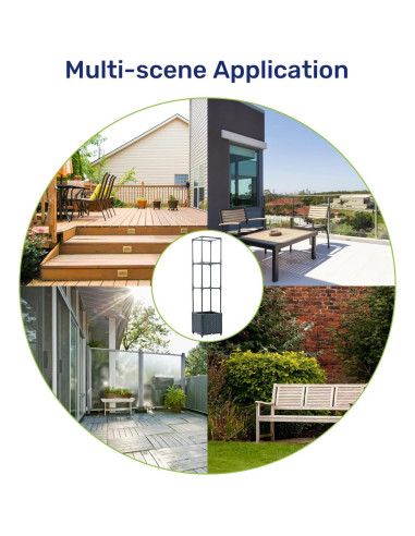 Caja de Plantas Elevada LINEX con Enrejado 15.1L Gris