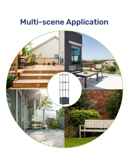 Caja de Plantas Elevada LINEX con Enrejado 15.1L Gris