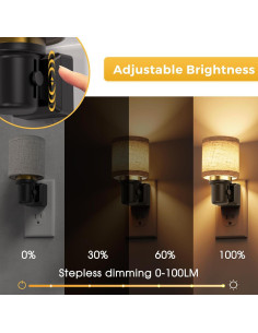 Luz Nocturna LED Enchufable LOHAS Cilindro Tela 0-100LM 2