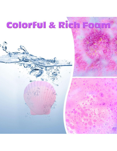 Kit de 6 Bombas de Baño de Sirena ZETONBNN con Juguetes Sorpresa