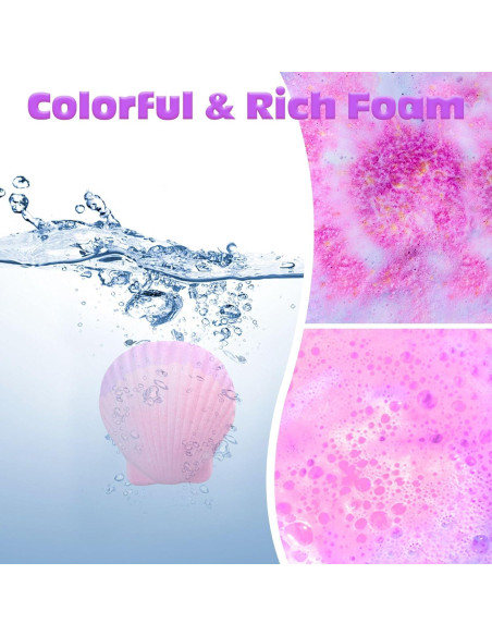 Kit de 6 Bombas de Baño de Sirena ZETONBNN con Juguetes Sorpresa