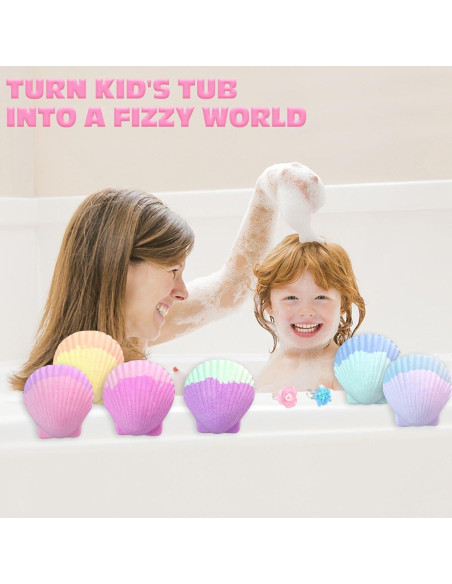 Kit de 6 Bombas de Baño de Sirena ZETONBNN con Juguetes Sorpresa