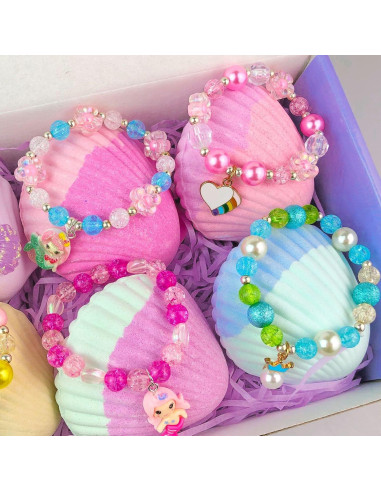 Kit de 6 Bombas de Baño de Sirena ZETONBNN con Juguetes Sorpresa