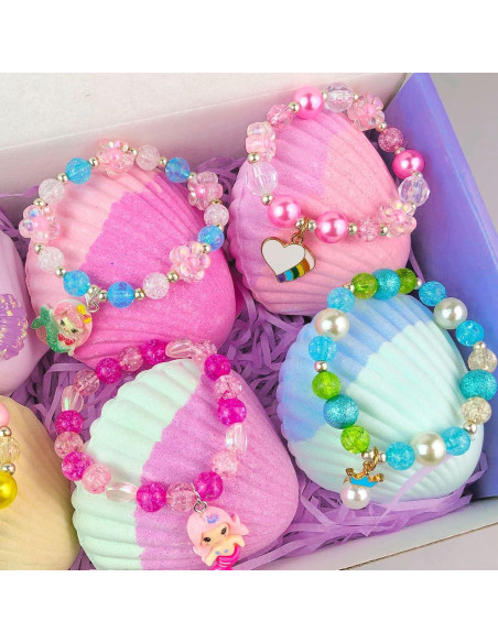 Kit de 6 Bombas de Baño de Sirena ZETONBNN con Juguetes Sorpresa