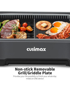 Parrilla Eléctrica Sin Humo CUSIMAX 1500W Interior Antiadherente 2