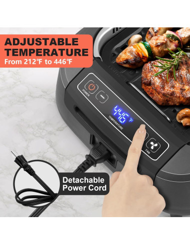 Parrilla Eléctrica Sin Humo CUSIMAX 1500W Interior Antiadherente