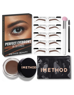 Kit de Sello de Cejas iMethod - Plantillas y Pomada Marrón Medio
