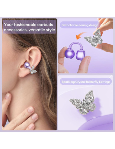 Auriculares Inalámbricos PAXA Clipbuds714 Morado 50H Bluetooth 5.4