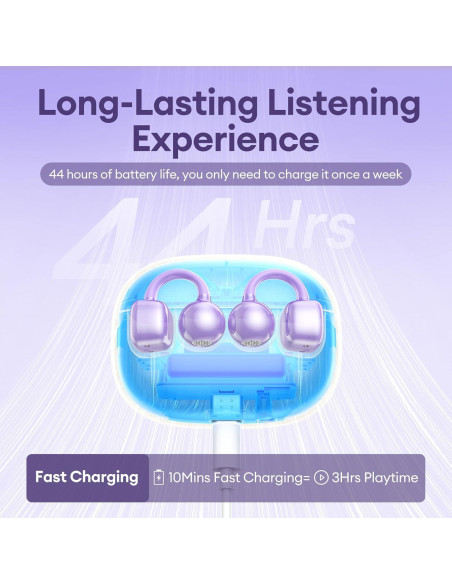 Auriculares Inalámbricos PAXA Clipbuds714 Morado 50H Bluetooth 5.4