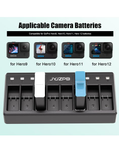 Cargador de Batería JYJZPB 8 Ranuras para GoPro Hero 12/11/10/9 2