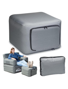 Puff Inflable Pittman para Descanso de Pies - Gris 35.56 cm