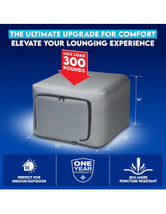 Puff Inflable Pittman para Descanso de Pies - Gris 35.56 cm 2