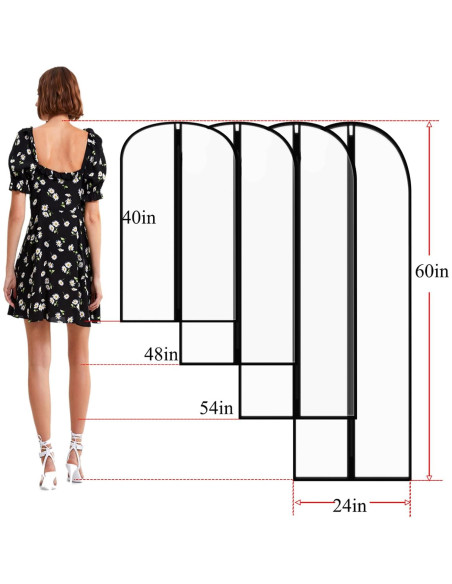 Bolsas de Ropa para Vestido Largo Homeminda 61x152 cm - 6 Pzas Bolsas de Ropa para Vestido Largo Homeminda 61x152 cm - 6 Pzas