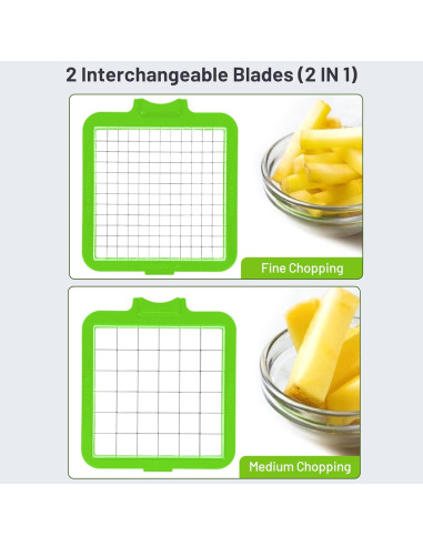 Picador de Verduras AISHUJIE 2 en 1 Acero Inoxidable Gris Verde